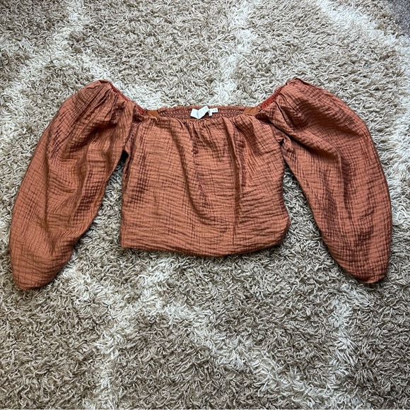 ASTR the Label Kemp Square Neck Top in Warm Brown Size M - Picture 2 of 6